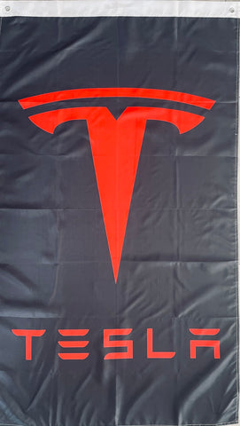 TESLA CARS 3x5ft FLAG BANNER MAN CAVE GARAGE