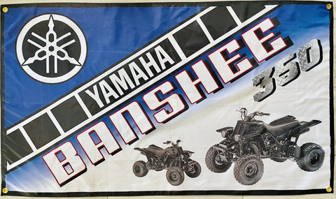 YAMAHA BANSHEE ATV BLACK 3x5ft FLAG BANNER MAN CAVE GARAGE