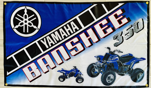 YAMAHA BANSHEE BLUE ATV 3x5ft FLAG BANNER MAN CAVE GARAGE