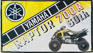 YAMAHA RAPTOR 700R 60TH OFF-ROAD 3x5ft FLAG BANNER MAN CAVE GARAGE