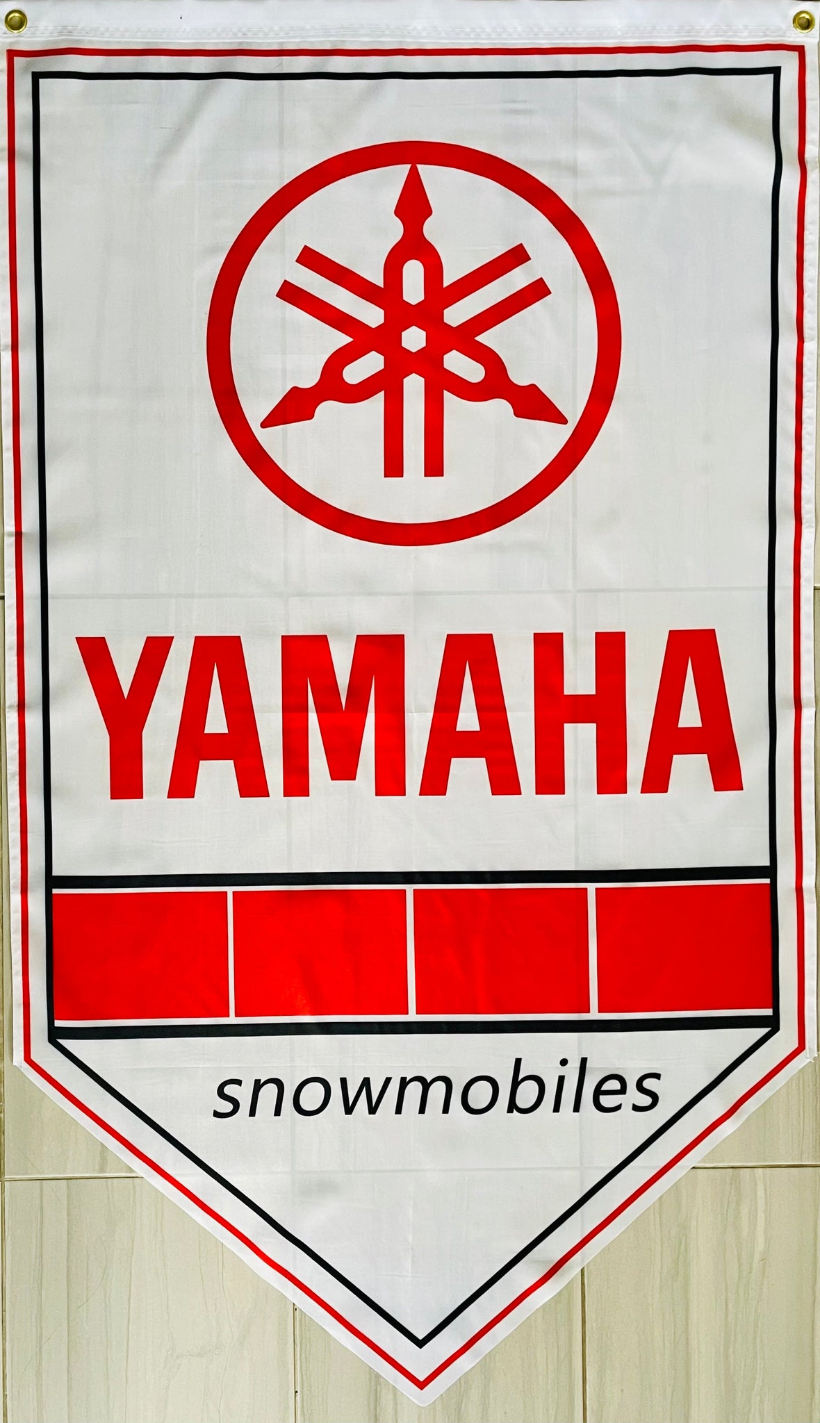 YAMAHA SNOWMOBILES TRIANGLE 3x5ft FLAG BANNER MAN CAVE GARAGE