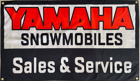 YAMAHA SNOWMOBILES SALES  SERVICES 3X5FT FLAG BANNER MAN CAVE GARAGE