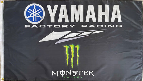 YAMAHA FACTORY RACING MONSTER 3X5FT FLAG BANNER MAN CAVE GARAGE