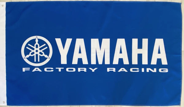Drapeau Yamaha Racing 90x150cm – Bannière Noir Et Blanc Pour Fan De Moto